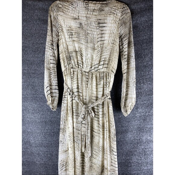 Asher By Fab'rik Women's Sz M Alligator Pattern Layered Long Sleeve Maxi Dress - Picture 11 of 16